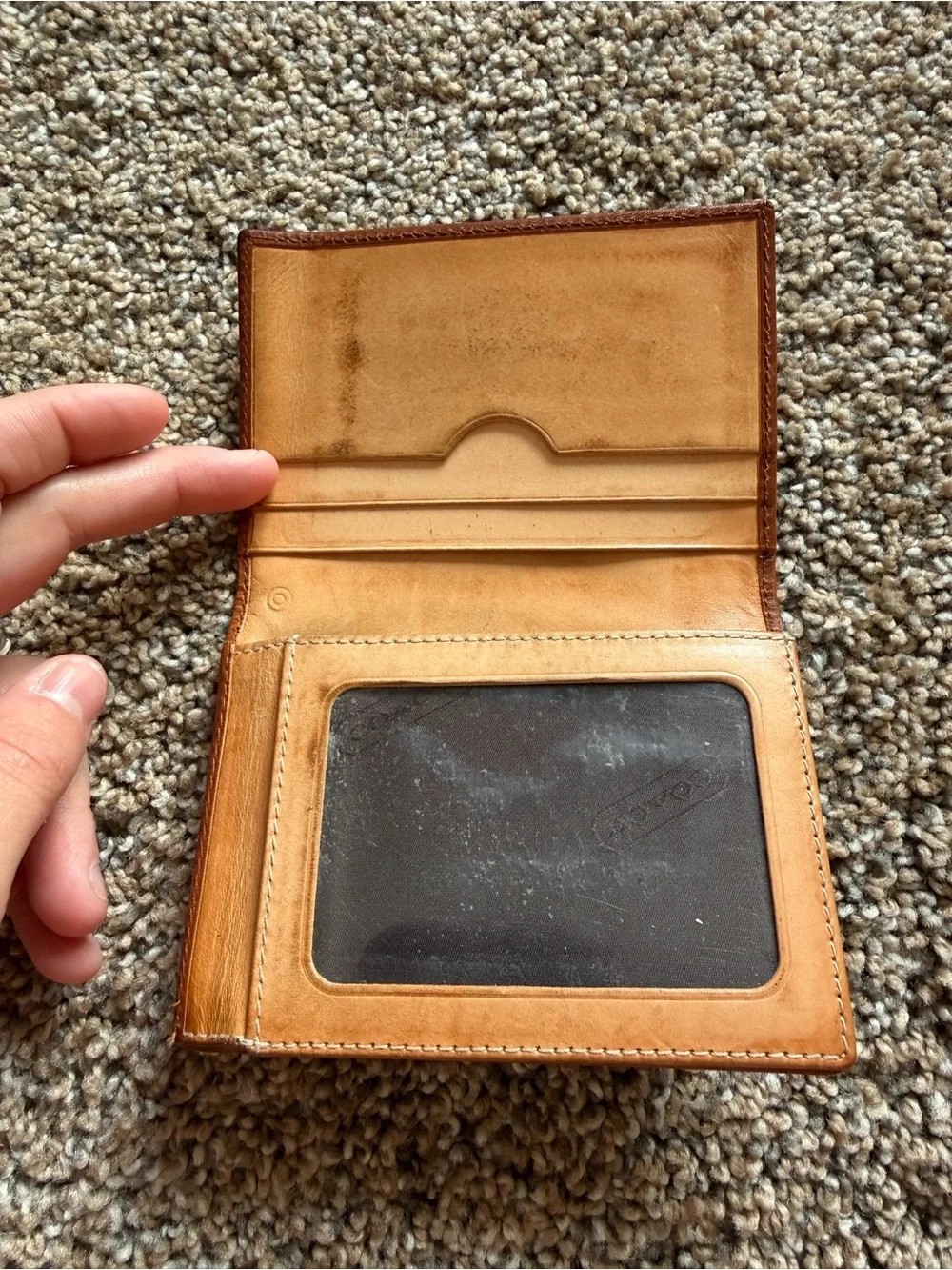 COACH Vintage Brown Leather Bi-Fold Wallet with ID Window & Card Slots